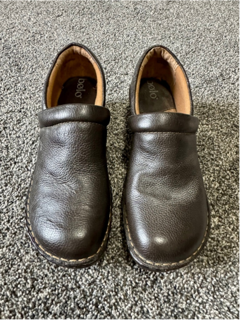 Women's Bolo by Børn Dark Brown Leather Clogs Size 9.5